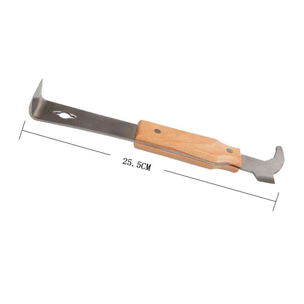 Planet Gates 200284146 Beekeeping Bee Hive Tools J Type With Wooden Handle Cut Honey Knife Product Beehive Scraper For Beekeeper Supplies Equipment (Light Grey)
