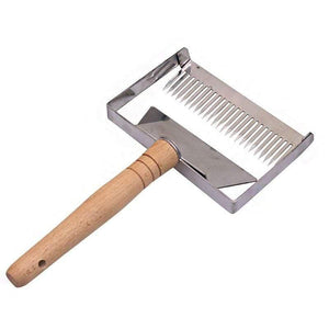 Planet Gates 200284146 Beekeeping Equipment Uncapping Scraper Honey Honeycomb Scraper Wooden Handle Tool Uncapping Fork Beekeeping