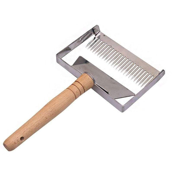 Planet Gates 200284146 Beekeeping Equipment Uncapping Scraper Honey Honeycomb Scraper Wooden Handle Tool Uncapping Fork Beekeeping