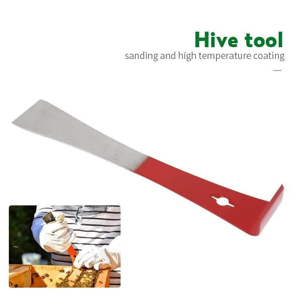 Planet Gates 200284146 Beekeeping Stainless Steel J Shape J-type Tool Curved Tail Bee Hive Hook Scraper Red Or Yellow Multifunctional Beekeeping Tool
