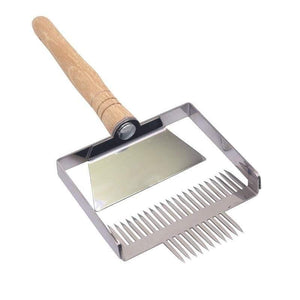 Planet Gates 200284146 CW582 Honey fork / Beekeeping spatula Beekeeping Equipment Uncapping Scraper Honey Honeycomb Scraper Wooden Handle Tool Uncapping Fork Beekeeping