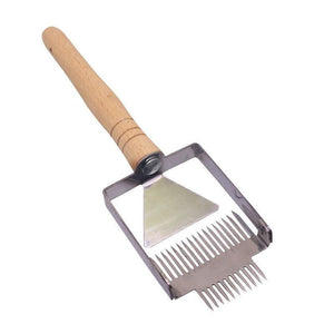 Planet Gates 200284146 CW583 Honey fork / Beekeeping spatula Beekeeping Equipment Uncapping Scraper Honey Honeycomb Scraper Wooden Handle Tool Uncapping Fork Beekeeping