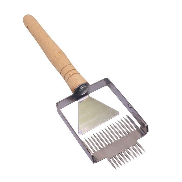 Planet Gates 200284146 CW583 Honey fork / Beekeeping spatula Beekeeping Equipment Uncapping Scraper Honey Honeycomb Scraper Wooden Handle Tool Uncapping Fork Beekeeping