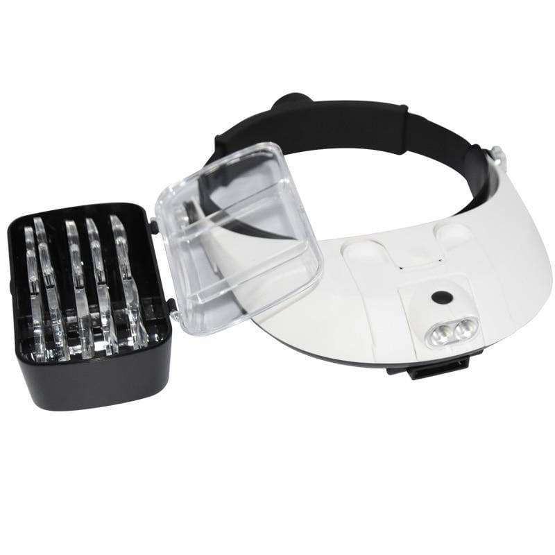 Planet Gates 200284146 Headband Magnifying Glass With Led Lamp Magnifier For Beekeeping Equipment 1.0-6.0X Multiple Magnification Mirror With 5 Lens (White)