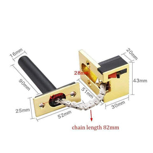 Planet Gates 200289143 Gold / 82mm Zinc Alloy Hidden Security Door Chain Lock Extruded Door Latch Anti-theft Door Lock Home Hotel Kids Protection Lock Hardware