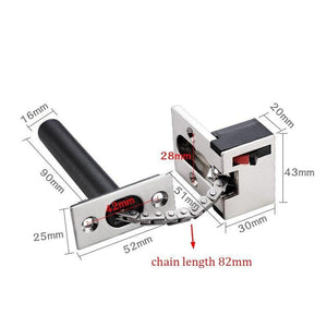 Planet Gates 200289143 Silver / 82mm Zinc Alloy Hidden Security Door Chain Lock Extruded Door Latch Anti-theft Door Lock Home Hotel Kids Protection Lock Hardware