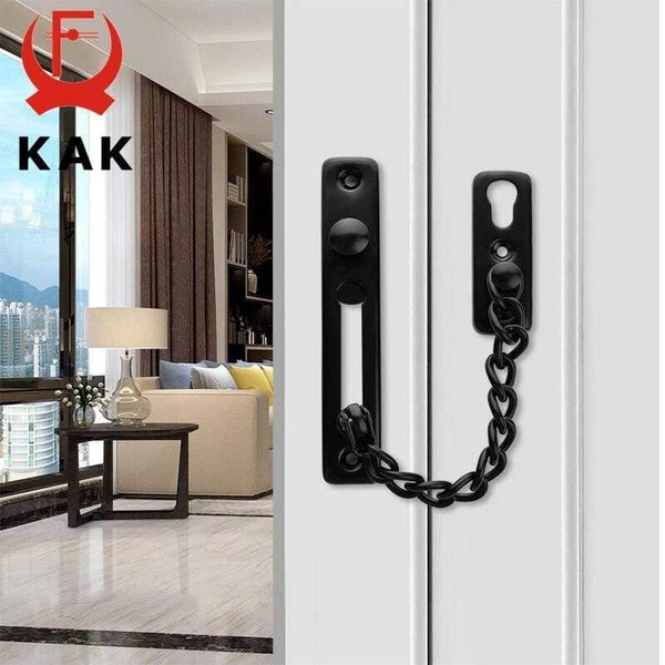 Planet Gates 200289143 Stainless Steel Security Door Chain Lock Anti-theft Door Chain Door Latch Nail Free Glue Thicken Door Lock Hardware