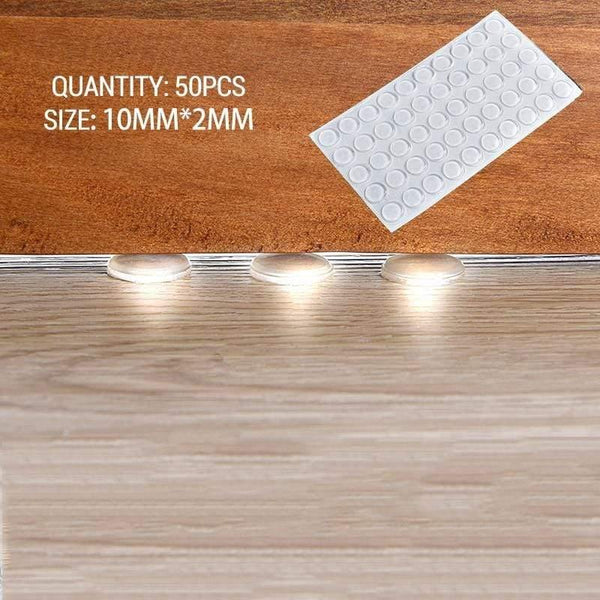 Planet Gates 200292143 10x2mm - 50pcs Silicon Rubber Furniture Pads Kitchen Cabinet Door Pad Self-Adhesive Bumper Stop Damper Cushion Protective Pad Hardware