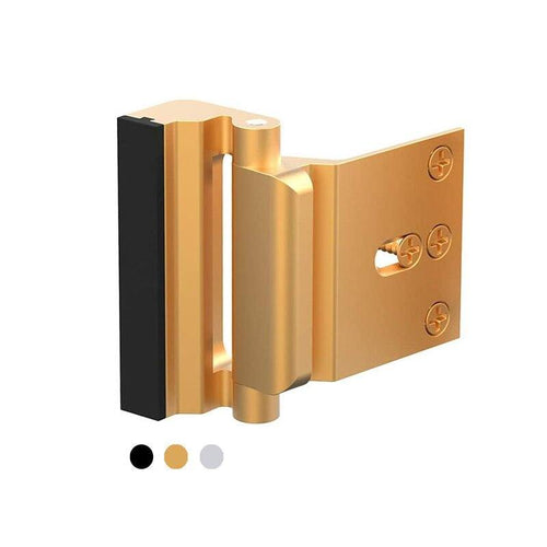 Planet Gates 200292145 1PC Gold Home Security Door Lock Childproof Door Reinforcement Lock With 3" Stop Withstand 800 Lbs Upgrade Lock Defender Hardware