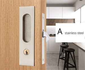 Planet Gates 200292145 A Mute Mortice Sliding Door Lock Hidde Handle Interior Door Pull Lock Modern Anti-theft Room Wood Door Lock Furniture Hardware