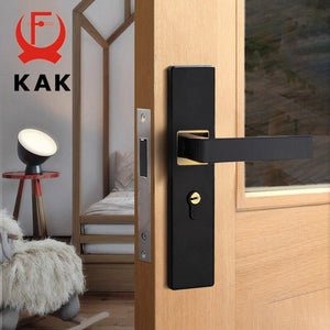 Planet Gates 200292145 American Black Mute Bedroom Door Lock With Keys Security Entrance Door Handle Lock Anti-theft Interior Door Knobs Lock