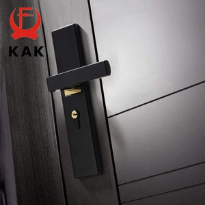 Planet Gates 200292145 American Black Mute Bedroom Door Lock With Keys Security Entrance Door Handle Lock Anti-theft Interior Door Knobs Lock