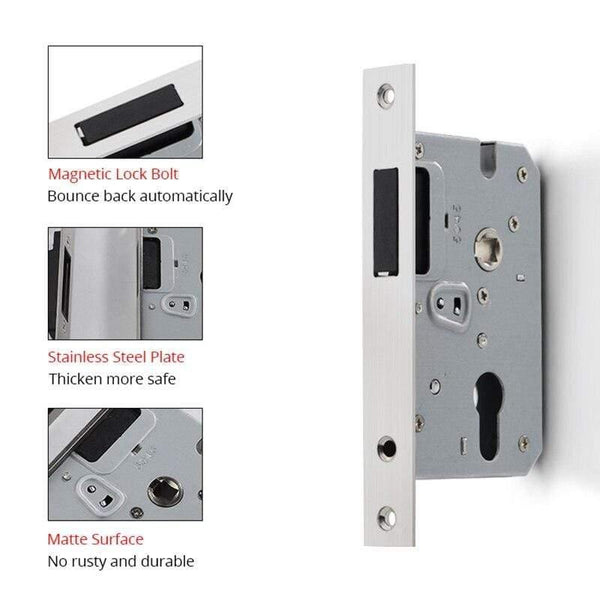 Planet Gates 200292145 American Black Mute Bedroom Door Lock With Keys Security Entrance Door Handle Lock Anti-theft Interior Door Knobs Lock