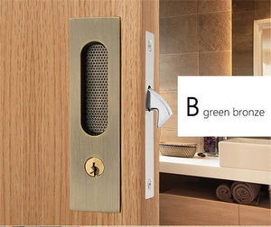 Planet Gates 200292145 B Mute Mortice Sliding Door Lock Hidde Handle Interior Door Pull Lock Modern Anti-theft Room Wood Door Lock Furniture Hardware