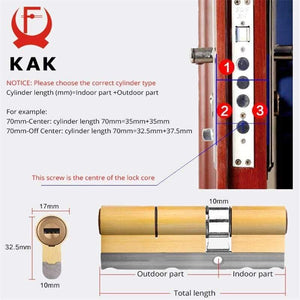 Planet Gates 200292145 Brass Cylinder C Grade Copper Door Lock Core With 8 Keys High Security Lock Core Double Open Anti-Snap Anti-Drill Hardware