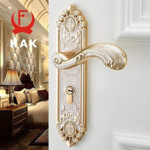 Planet Gates 200292145 European Style Mute Room Door Lock Handle Fashion Interior Door Knobs Lock Luxurious Anti-Theft Gate Lock Furniture Hardware