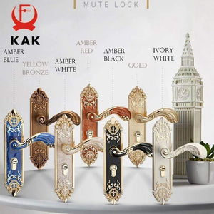 Planet Gates 200292145 European Style Mute Room Door Lock Handle Fashion Interior Door Knobs Lock Luxurious Anti-Theft Gate Lock Furniture Hardware