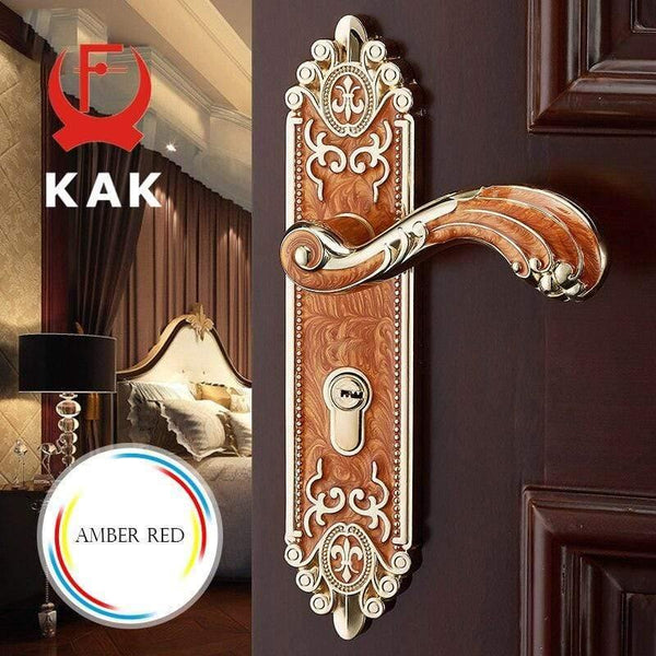 Planet Gates 200292145 European Style Mute Room Door Lock Handle Fashion Interior Door Knobs Lock Luxurious Anti-Theft Gate Lock Furniture Hardware
