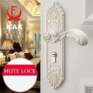 Planet Gates 200292145 European Style Mute Room Door Lock Handle Fashion Interior Door Knobs Lock Luxurious Anti-Theft Gate Lock Furniture Hardware