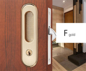 Planet Gates 200292145 F Mute Mortice Sliding Door Lock Hidde Handle Interior Door Pull Lock Modern Anti-theft Room Wood Door Lock Furniture Hardware