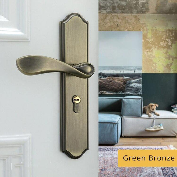 Planet Gates 200292145 Green Bronze / 50mm / 45mm Fashion Mute Room Door Lock Zinc Alloy Interior Door Lock Handles European Style Anti-theft Gate Lock Furniture Hardware