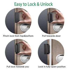 Planet Gates 200292145 Home Security Door Lock Childproof Door Reinforcement Lock With 3" Stop Withstand 800 Lbs Upgrade Lock Defender Hardware