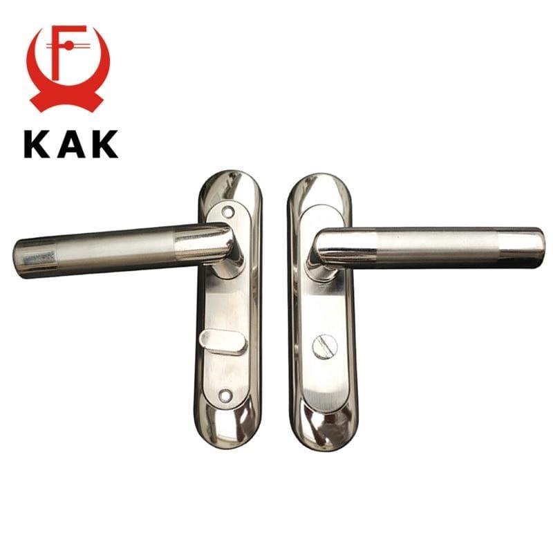 Planet Gates 200292145 Simple Washroom Door Lock Stainless Steel Interior Door Handle Lock Anti-theft Lock Bathroom Toilet Lock Furniture Hardware