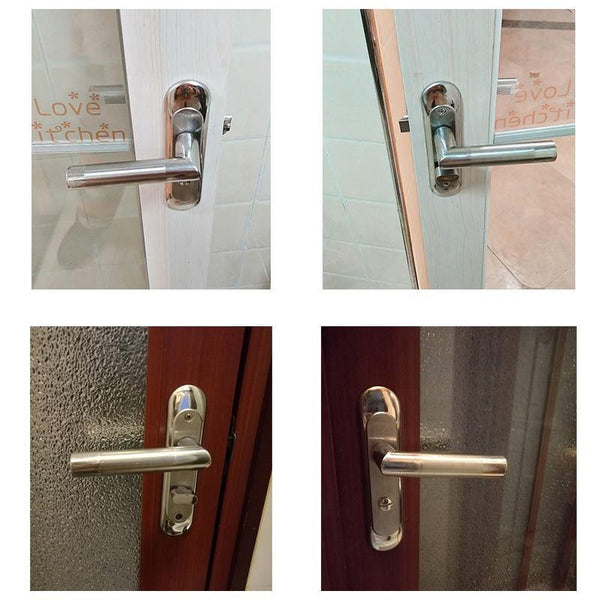 Planet Gates 200292145 Simple Washroom Door Lock Stainless Steel Interior Door Handle Lock Anti-theft Lock Bathroom Toilet Lock Furniture Hardware