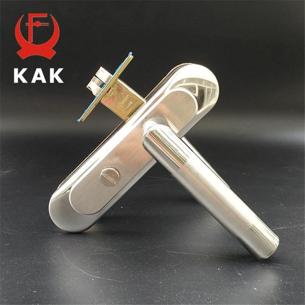 Planet Gates 200292145 Simple Washroom Door Lock Stainless Steel Interior Door Handle Lock Anti-theft Lock Bathroom Toilet Lock Furniture Hardware