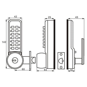 Planet Gates 200292145 Zinc Alloy Combination Mechanical Digital Door Lock No Power Push Button Code Locks For Home Security Furniture Hardware