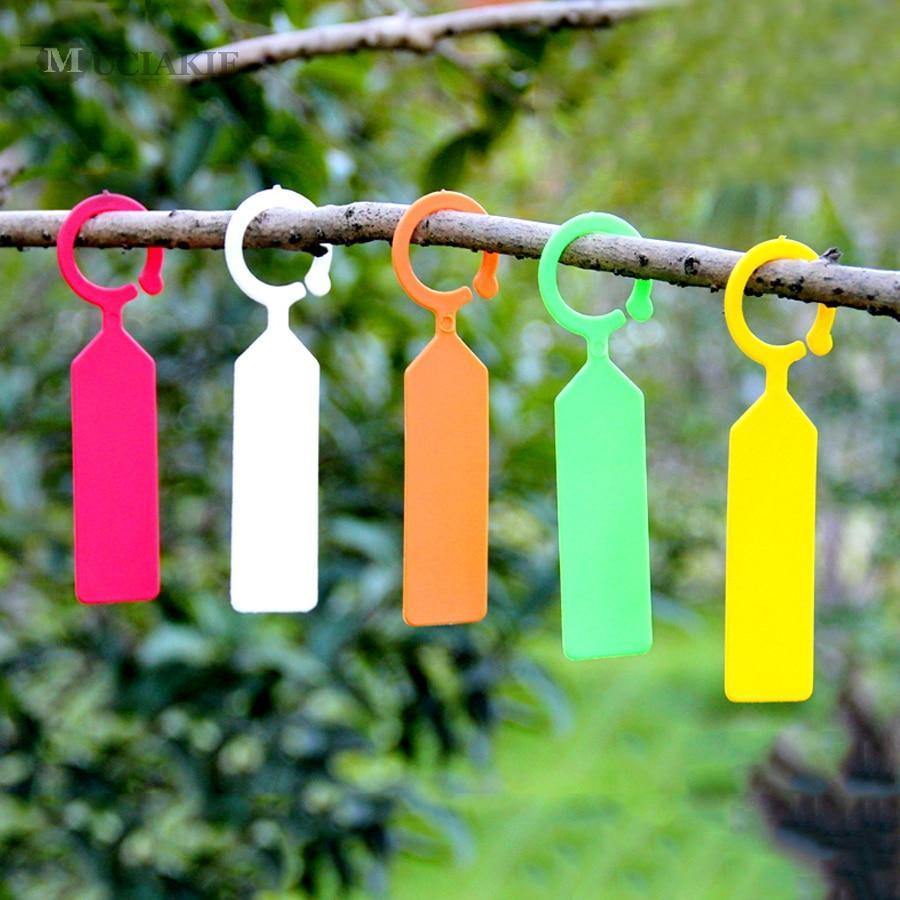 Planet Gates 200321147 50PCS High Quality Plastic Plants Tags Nursery Garden Ring Label Pot Marker Stake Hanging Tags Greenhouse Bonsai Collar Tags