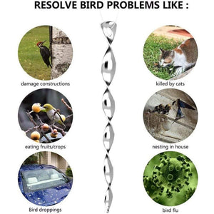 Planet Gates 200327217 6/8Pcs Rotating Reflective Rod Bird Repeller Environmental Protection Scare Tool  Small Durable Birds Pigeons For Sparrows