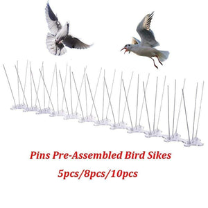 Planet Gates 200327217 Pins Pre-Assembled Stainless Steel Bird Spikes, Bird Deterrent Fence Spikes, Repels Pigeons,Seagulls Anti Bird Nest And Landing