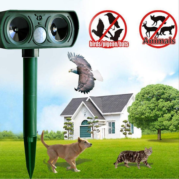 Planet Gates 200327217 Solar Ultrasonic Repeller Deterrent Pest Cat Dog Fox Deterrent Solar Powered Scarer Repellent Outdoor Garden Tool
