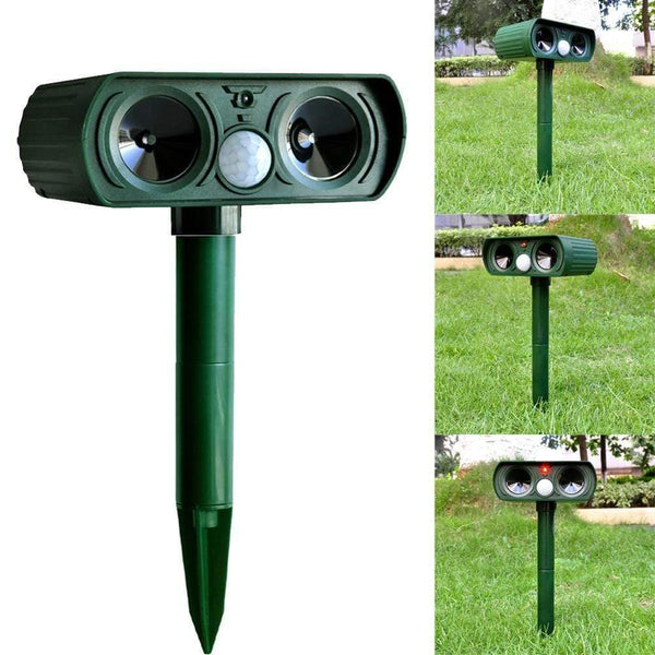 Planet Gates 200327217 Solar Ultrasonic Repeller Deterrent Pest Cat Dog Fox Deterrent Solar Powered Scarer Repellent Outdoor Garden Tool