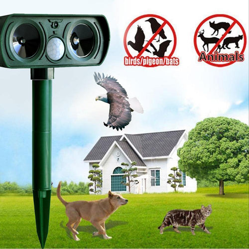 Planet Gates 200327217 Solar Ultrasonic Repeller Deterrent Pest Cat Dog Fox Deterrent Solar Powered Scarer Repellent Outdoor Garden Tool