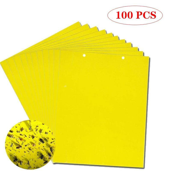 Planet Gates 200327218 100pcs Strong Fly Traps Bugs Sticky Board Dual-Sided Catching Aphid Insects Pest Control Whitefly Thrip Leafminer Glue Sticker
