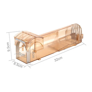 Planet Gates 200327218 Brown Smart Self-locking Mousetrap Safe Firm Transparent Household Mouse Catcher Plastic Reusable Humane Indoor Outdoor Rat Trap