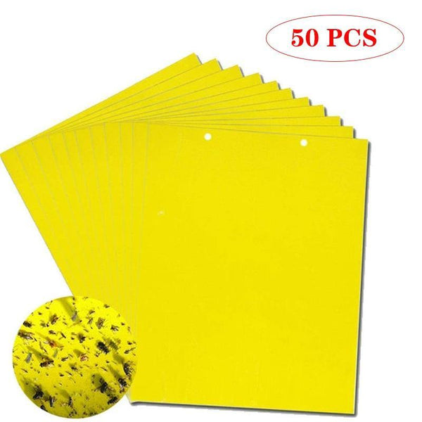 Planet Gates 200327218 dual-sizes 50pcs 100pcs Strong Fly Traps Bugs Sticky Board Dual-Sided Catching Aphid Insects Pest Control Whitefly Thrip Leafminer Glue Sticker