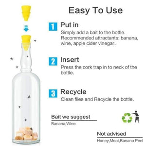 Planet Gates 200327218 Fly Trap Trap Insect Funnel Shape Wasp Fly Fruit Fly Safe Non-Toxic Silicone Detergent Insect Trap