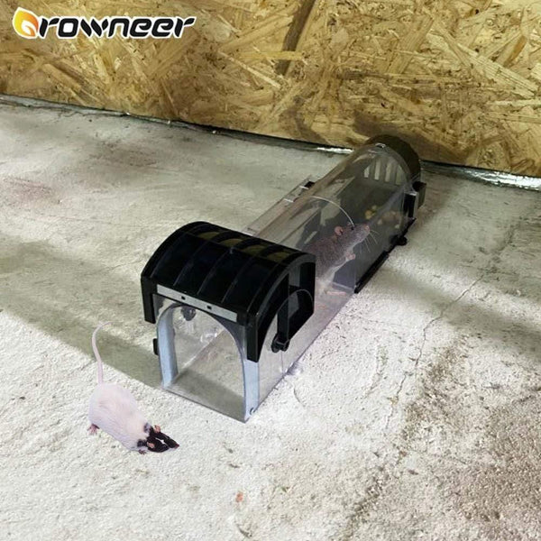 Planet Gates 200327218 Smart Self-locking Mousetrap Safe Firm Transparent Household Mouse Catcher Plastic Reusable Humane Indoor Outdoor Rat Trap