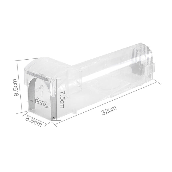 Planet Gates 200327218 transparent Smart Self-locking Mousetrap Safe Firm Transparent Household Mouse Catcher Plastic Reusable Humane Indoor Outdoor Rat Trap