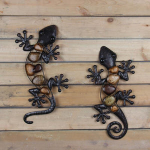 Planet Gates 200329198 Home Decor Metal Gecko Wall For Garden Decoration Outdoor Statues Accessories Sculptures And Animales Jardin