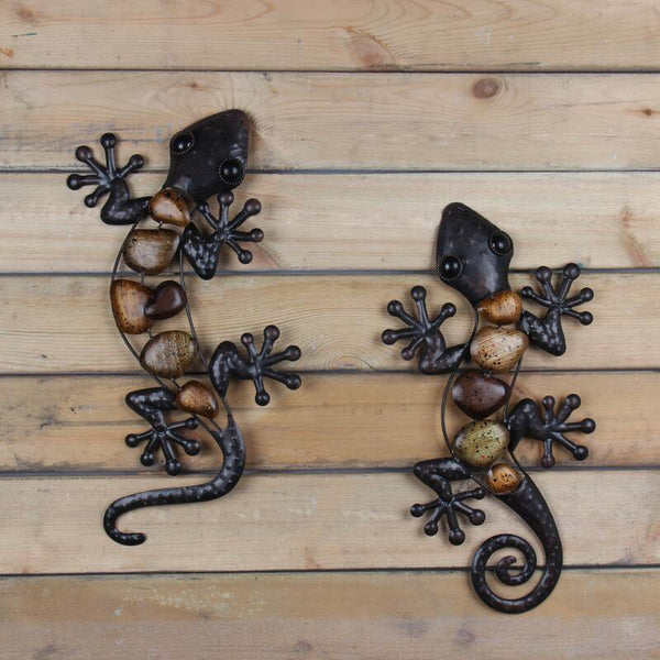 Planet Gates 200329198 Home Decor Metal Gecko Wall For Garden Decoration Outdoor Statues Accessories Sculptures And Animales Jardin