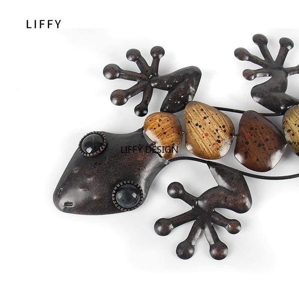 Planet Gates 200329198 Home Decor Metal Gecko Wall For Garden Decoration Outdoor Statues Accessories Sculptures And Animales Jardin
