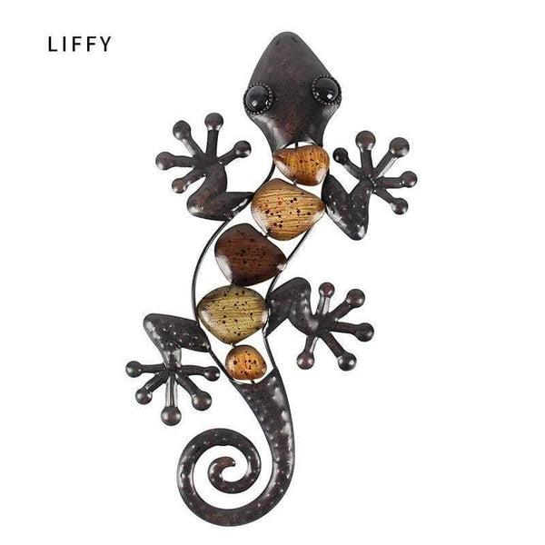 Planet Gates 200329198 LH04135 Home Decor Metal Gecko Wall For Garden Decoration Outdoor Statues Accessories Sculptures And Animales Jardin