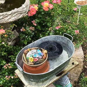 Planet Gates 200329199 Solar Fountain Watering Kit Patio Landscape Floating Water Pump Outdoor Garden Swimming Pool Pond Waterfall Decoration Fountain (16cm)