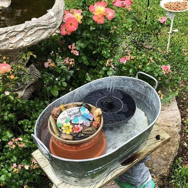 Planet Gates 200329199 Solar Fountain Watering Kit Patio Landscape Floating Water Pump Outdoor Garden Swimming Pool Pond Waterfall Decoration Fountain (16cm)