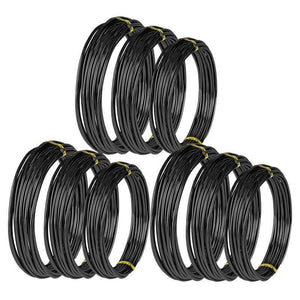 Planet Gates 200331193 9 Rolls Bonsai Wires Anodized Aluminum Bonsai Training Wire With 3 Sizes (1.0 Mm,1.5 Mm,2.0 Mm),Total 147 Feet (Black)