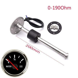 Planet Gates 200mm bs gauge 52MM Gauge Water Level Gauge Red Light 0-190Ohm Water Tank Level Indicator Meter with Fuel Level Sensor 150MM 200MM 250MM 400MM
